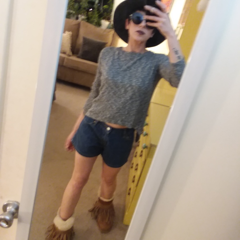 Gray Stretchy Open Back Lightweight Sweater